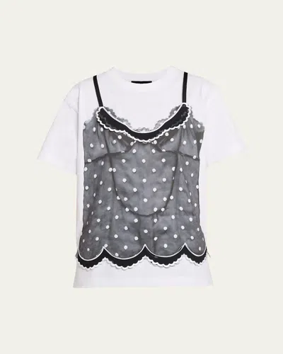 Marc Jacobs Trompe L'oeil Cami T-shirt In Blue