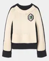 Marc Jacobs Trompe Loeil Charm Crewneck Sweater In Blackivory