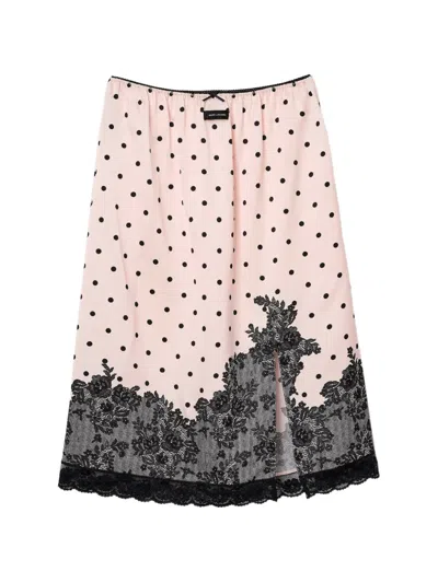 Marc Jacobs Trompe L'oeil Dots Midi Skirt In Pink