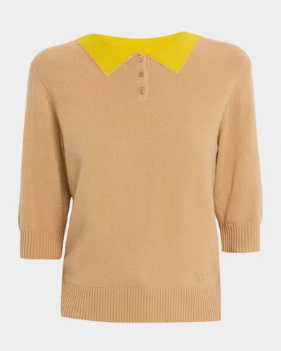 MARC JACOBS TROMPE-L'OEIL KNIT POLO SWEATER