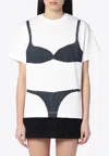 Marc Jacobs Trompe L'oeil Lingerie Print T-shirt In White