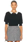 Marc Jacobs Contrast-collar Wool Top In Black
