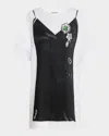 Marc Jacobs Embellished Graphic Cotton T-shirt In White Black