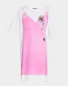 Marc Jacobs Women's White/pink Trompe Loeil T-shirt Mini Dress | Size Xs/small | 2s5rdr083c14co In White Bow Pink