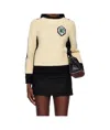 Marc Jacobs Trompe Loeil Charm Crewneck Sweater In Black/ivory