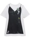 Marc Jacobs Embellished Graphic Cotton T-shirt In White Black