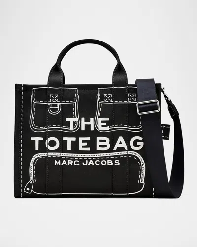 MARC JACOBS TROMPE L'OEIL TOTE BAG IN CANVAS