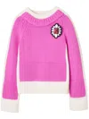 Marc Jacobs Trompe Loeil Charm Crewneck Sweater In Pink