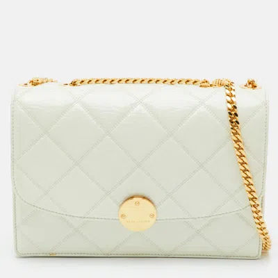 Pre-owned Marc Jacobs Trouble Off White Glossy Quilted Leather Shoulder Bag