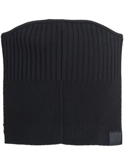 Marc Jacobs Ribbed-knit Strapless Tube Top In Black