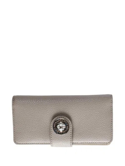 Marc Jacobs Turnlock-fastening Leather Wallet In Gray