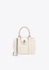 Marc Jacobs Turnlock Leather Top Handle Bag In Cream