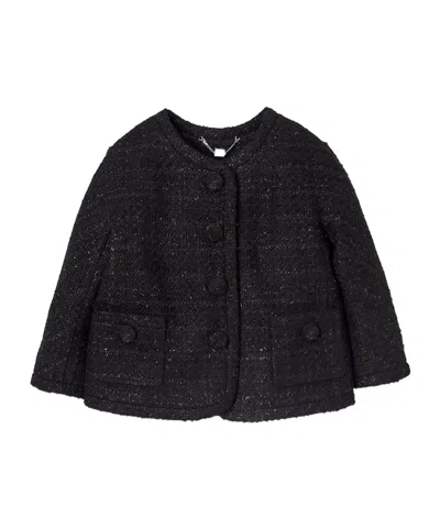 Marc Jacobs Tweed Backwards Lady Jacket In Black
