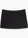 Marc Jacobs Tweed Mini Skirt In Black