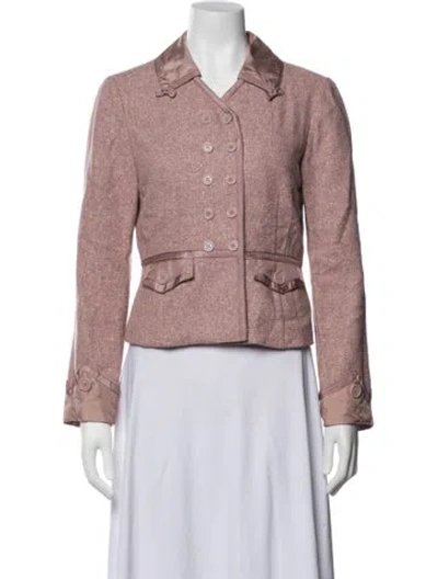 Pre-owned Marc Jacobs Tweed Pattern Blazer In Pink