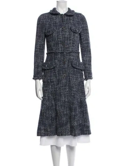 Pre-owned Marc Jacobs Tweed Pattern Coat In Grey