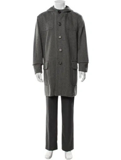 Pre-owned Marc Jacobs Tweed Pattern Coat In Grey