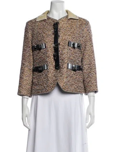 Pre-owned Marc Jacobs Tweed Pattern Jacket In Multi