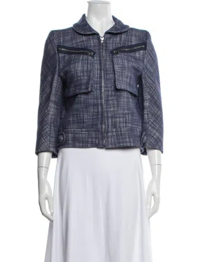 Pre-owned Marc Jacobs Tweed Pattern Jacket W/ Tags In Blue