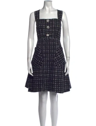 Pre-owned Marc Jacobs Tweed Pattern Mini Dress In Black