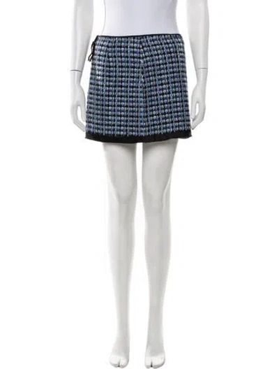 Pre-owned Marc Jacobs Tweed Pattern Mini Skirt In Blue