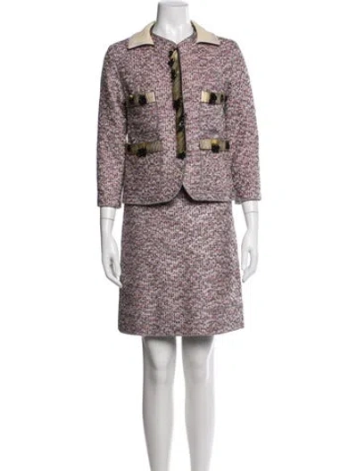 Pre-owned Marc Jacobs Tweed Pattern Skirt Set W/ Tags In Pink