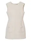Marc Jacobs Tweed Pocket Mini Dress In Neutral