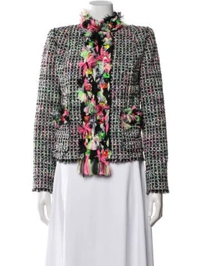 Pre-owned Marc Jacobs Tweed Tweed Pattern Jacket In Black