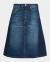 Marc Jacobs Two-tone Denim Midi Skirt In Blue
