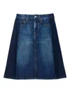 Marc Jacobs Two-tone Denim Midi Skirt In Blue