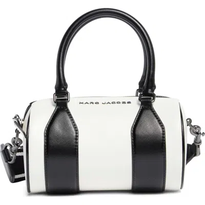 Marc Jacobs Two Tone Leather Barrel Bag In Black/white