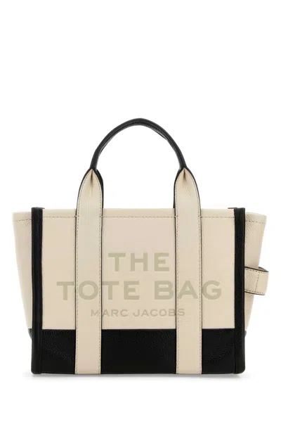 Marc Jacobs The Small Colorblocked Leather Tote Bag In White