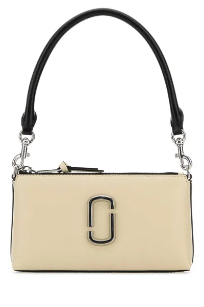 MARC JACOBS TWO-TONE LEATHER SNAPSHOT SHOULDER BAG