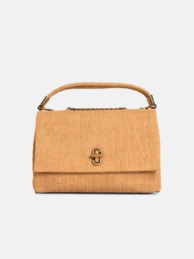 Marc Jacobs 'u Sahara' Suede And Crocodile Slim Convertible Shoulder Bag In Sand