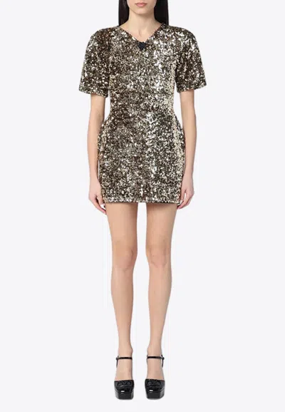 MARC JACOBS V-NECK SEQUINED MINI DRESS