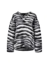 Marc Jacobs Wool Blend Zebra Patterned V Neck Jumper In Zebrato