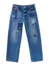 Marc Jacobs Patchwork Straight Jeans In Blue