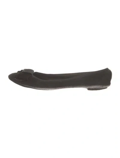 Pre-owned Marc Jacobs Velvet Ballet Flats In Black