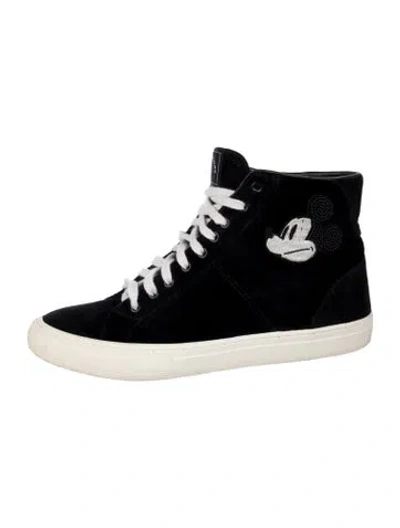 Pre-owned Marc Jacobs Velvet Graphic Print Sneakers In Black
