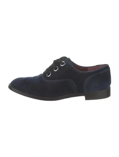 Pre-owned Marc Jacobs Velvet Oxfords In Blue