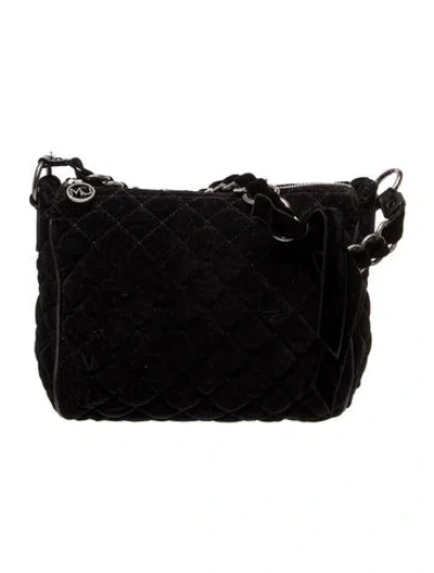 Pre-owned Marc Jacobs Velvet Shoulder Bag In Black
