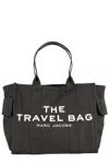 Marc Jacobs Versatile Black Cotton Travel Tote With Dual Handles And Bold Logo In Black