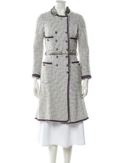 Pre-owned Marc Jacobs Vintage 2000's Trench Coat In Grey/neutrals/purple
