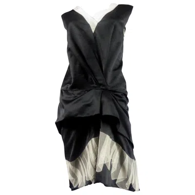 Pre-owned Marc Jacobs Vintage Black Satin Dress Circa 2000 With Tulle Pleats