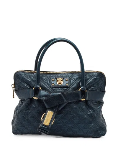Pre-owned Marc Jacobs Vintage Bruna Quilted Leather Tote Bag In Blue