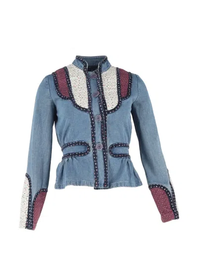 Pre-owned Marc Jacobs Vintage Calico Rare Button Jacket In Blue