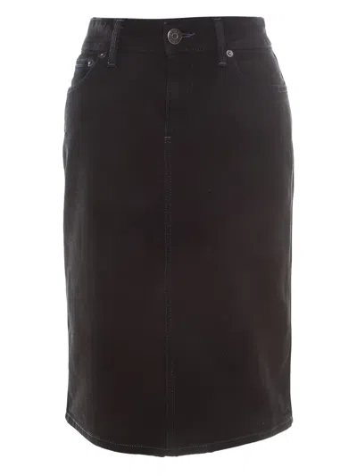Pre-owned Marc Jacobs Vintage Denim Midi Skirt In Black