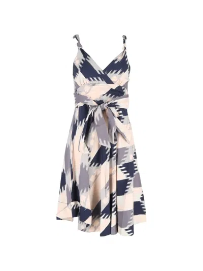 Pre-owned Marc Jacobs Vintage Ikat Midi Dress In Neutral