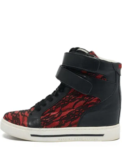Pre-owned Marc Jacobs Vintage Lace-panel High-top Sneakers
