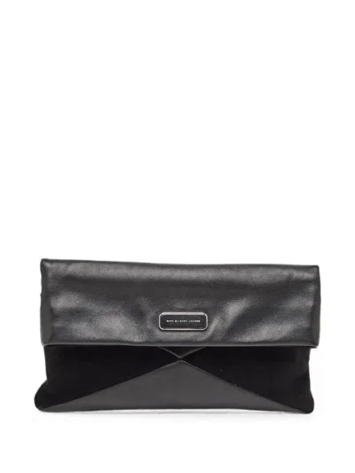Pre-owned Marc Jacobs Vintage Leather Flap Clutch Bag In Black